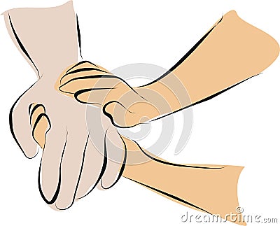 Hold hand with palliative care Stock Photo