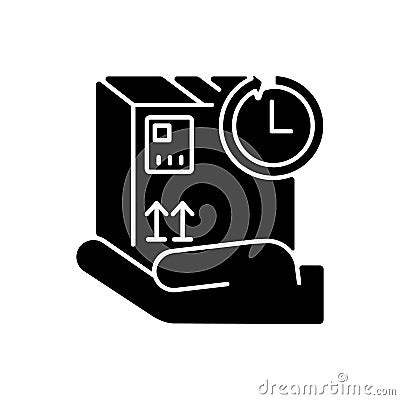 Hold mail black glyph icon Vector Illustration