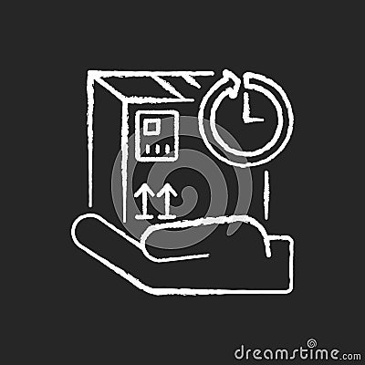 Hold mail chalk white icon on black background Vector Illustration