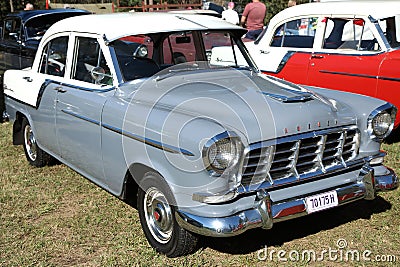 Holden FC - vintage 1950s Australian car grey and white Editorial Stock Photo