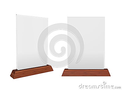 Holder wood isolated on white background, 3D rendering Stock Photo