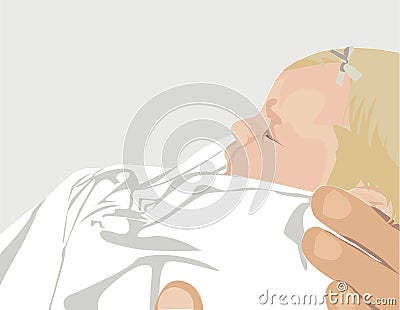 Holding a Baby Vector Illustration