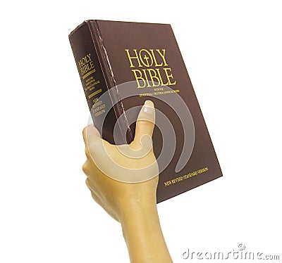 Holding Bible Stock Photo