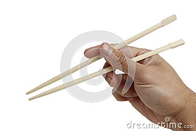 Holding a chopstick Stock Photo