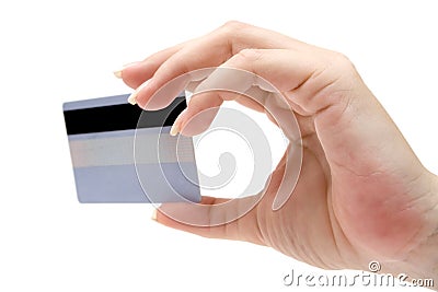 Holding a Credit Card Stock Photo