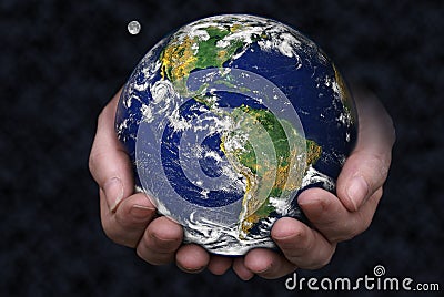 Holding the Earth Stock Photo