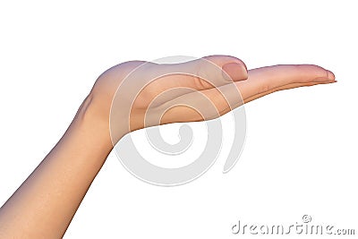 Holding empty hand of a woman Stock Photo