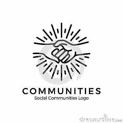 Holding hand logo. Community logo Vector Illustration