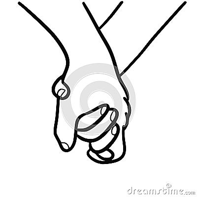 Holding hands Vector Illustration