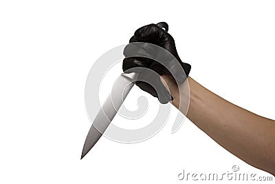 Holding a Knife Stock Photo