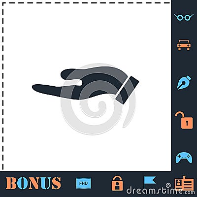 Holding palm icon flat Vector Illustration