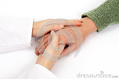 Holding senior hand care Stock Photo