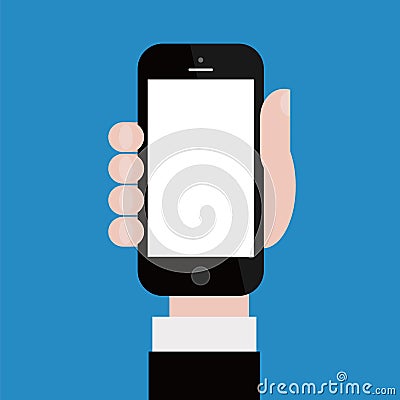 Holding up Smartphone Vector Illustration