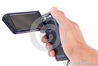 Holding a Video Recorder Stock Photo