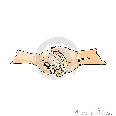 holding your partner's hand romantically vector illustration Vector Illustration