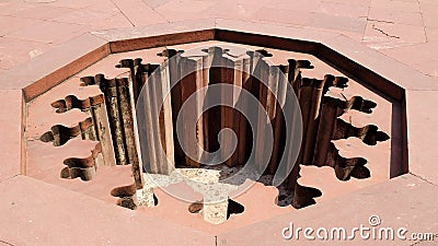 The hole of Agra fort Stock Photo