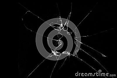 Broken Glass on Black Stock Photo