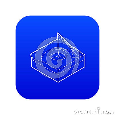 Hole for ice fishing icon blue vector Vector Illustration