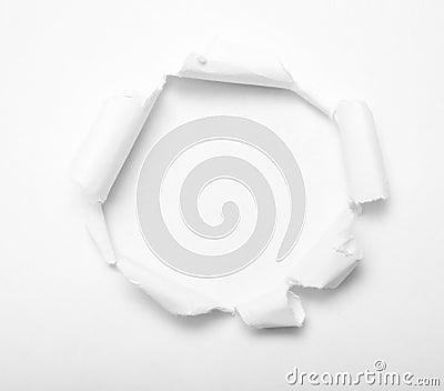 Hole in paper Stock Photo