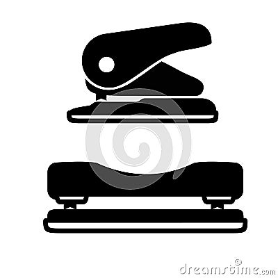 Hole puncher icon front view and side view Vector Illustration