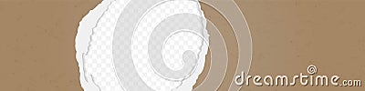 A hole in the ripped recycled paper background. Vector Illustration
