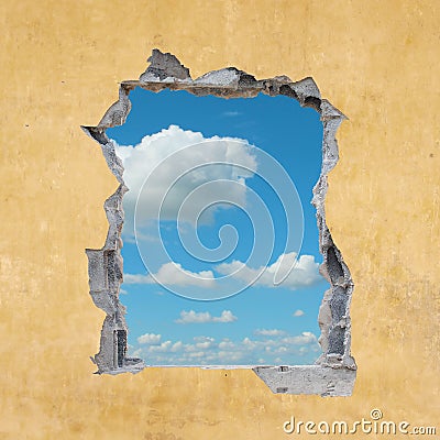 Hole in Wall Stock Photo