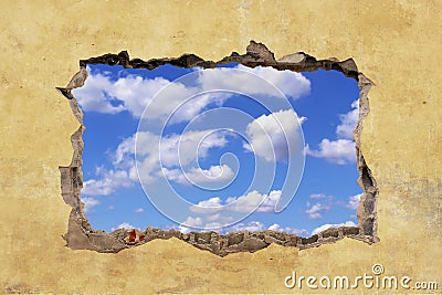 Hole in Wall Stock Photo