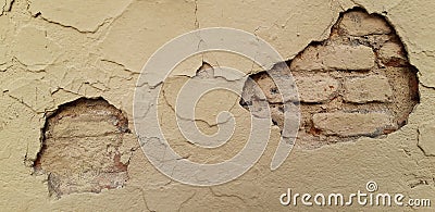 Old plaster weather aged external wall Stock Photo