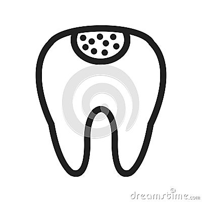 Holed Tooth Vector Illustration