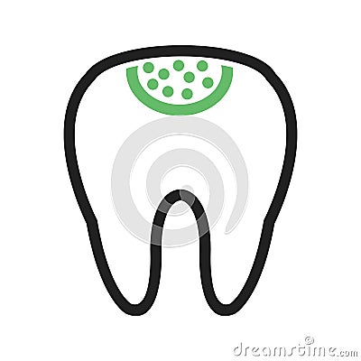 Holed Tooth Vector Illustration