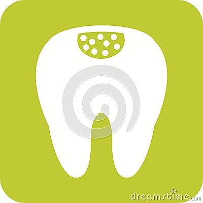 Holed Tooth Vector Illustration