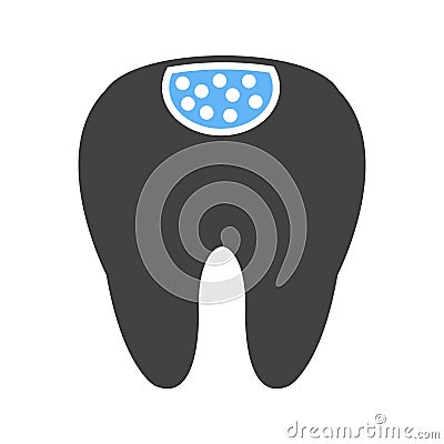 Holed Tooth Vector Illustration