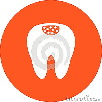 Holed Tooth Vector Illustration