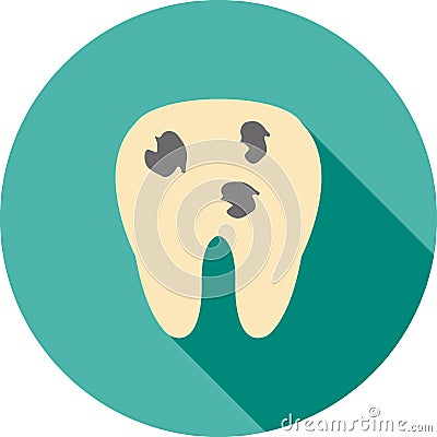 Holed Tooth Vector Illustration