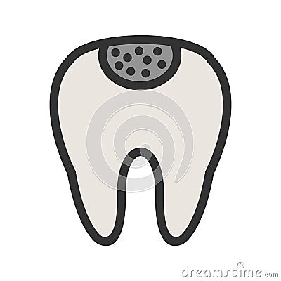 Holed Tooth Vector Illustration