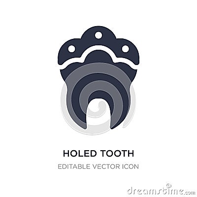 holed tooth icon on white background. Simple element illustration from Dentist concept Vector Illustration