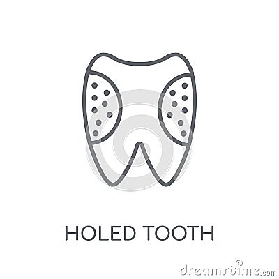 Holed Tooth linear icon. Modern outline Holed Tooth logo concept Vector Illustration