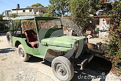 Holguin, Cuba, 11.24.2018. Willys American Army off-road military vehicle of the Second World War M 606 Editorial Stock Photo