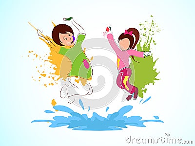 Holi Abstract Cartoon Illustration