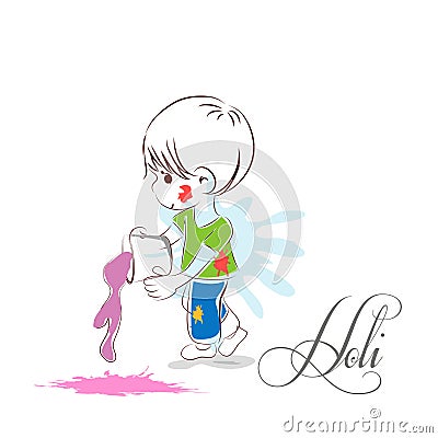 Holi Abstract Cartoon Illustration