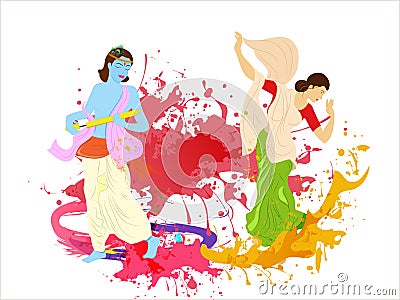 Holi Abstract Cartoon Illustration