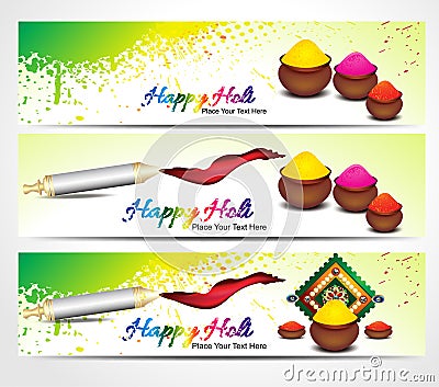 Holi banner background Vector Illustration