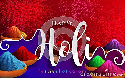 Holi festival Colorful gulaal powder color Vector Illustration