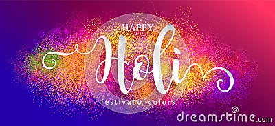 Holi festival Colorful gulaal powder color Vector Illustration