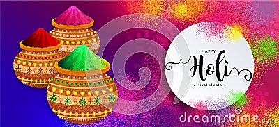 Holi festival Colorful gulaal powder color Vector Illustration