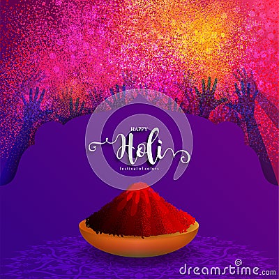 Holi festival Colorful gulaal powder color Vector Illustration
