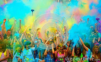 Holi Festival of Colours Editorial Stock Photo