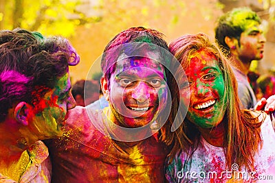 Holi Festival. Happy Holi! Editorial Stock Photo