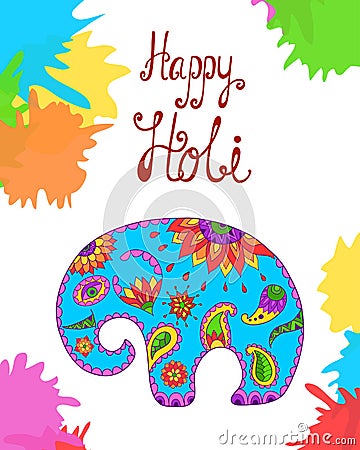 Holi festival India vector background. Vector Illustration