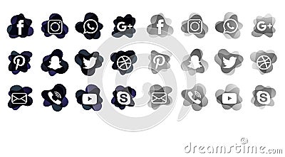 Social Media Icons Bundle Editorial Stock Photo